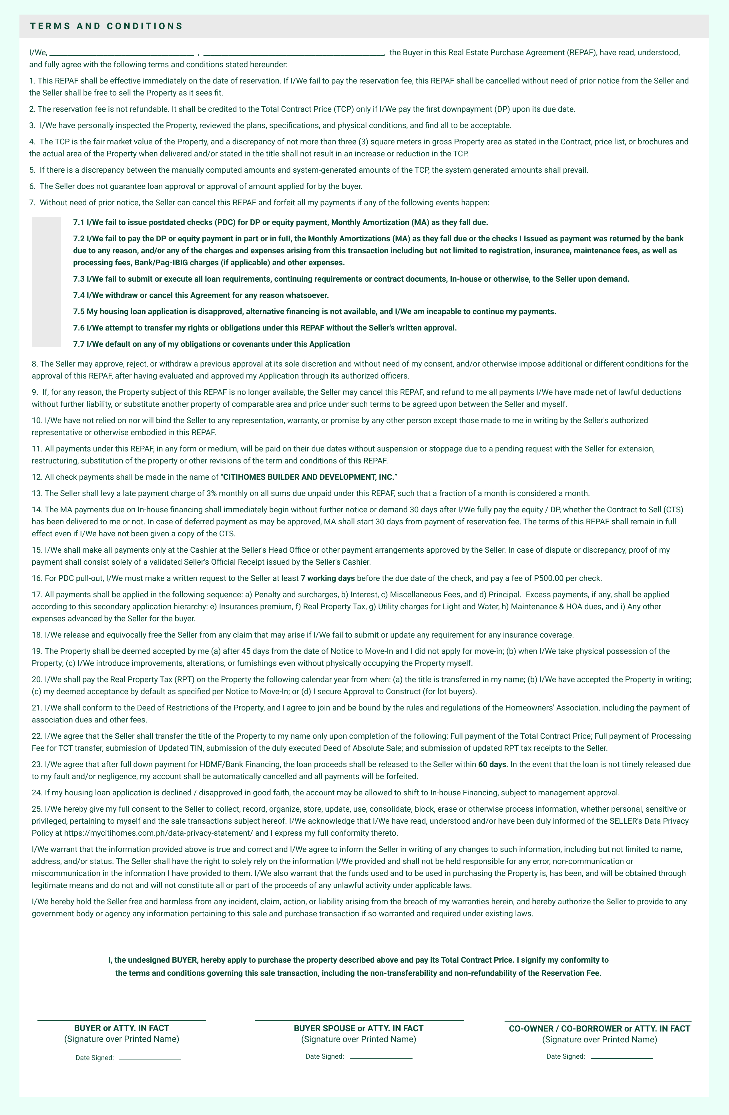 Terms and Conditions